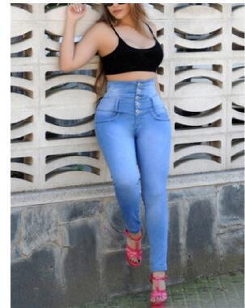 Jeans Mujer Tiro Alto Slim Fit con Elasticidad – Moldea y Estiliza tu Figura