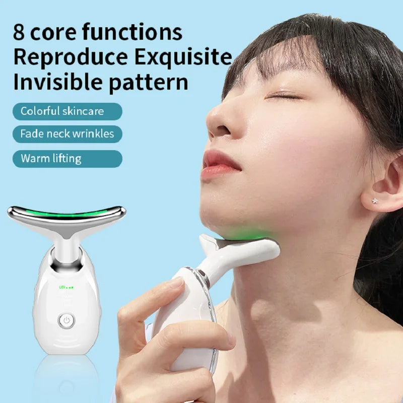 Masajeador Facial Profesional con Luz LED y Efecto Lifting para Cuello y Cara