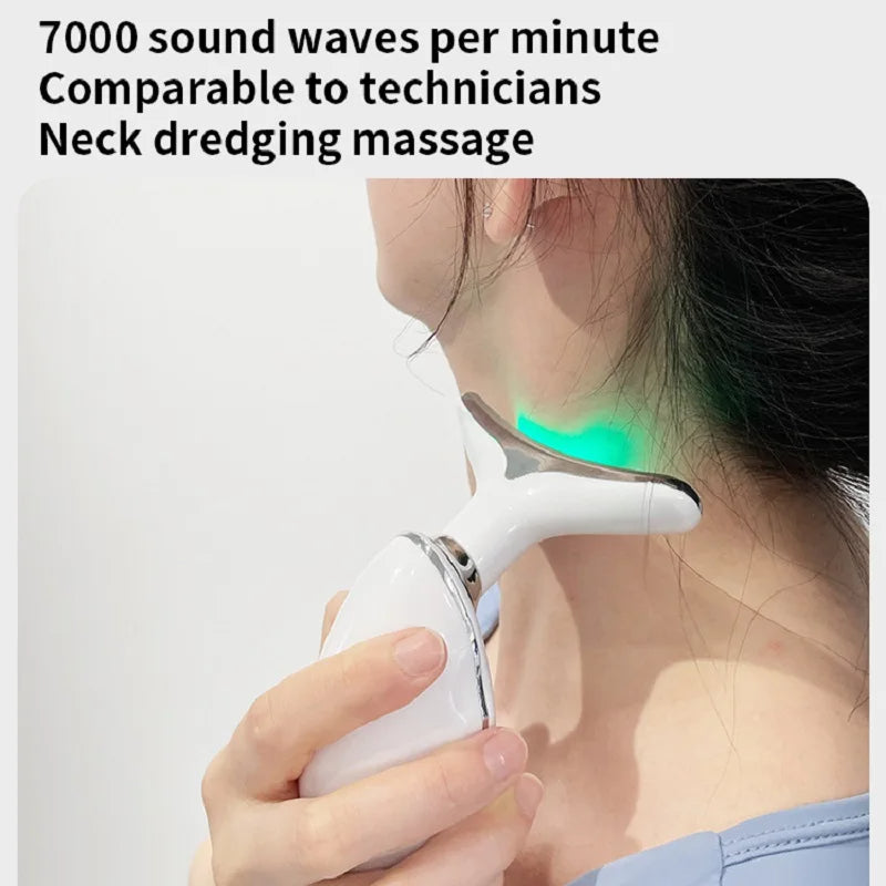 Masajeador Facial Profesional con Luz LED y Efecto Lifting para Cuello y Cara